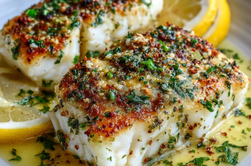 Garlic Butter Baked Cod Fillets Recipe