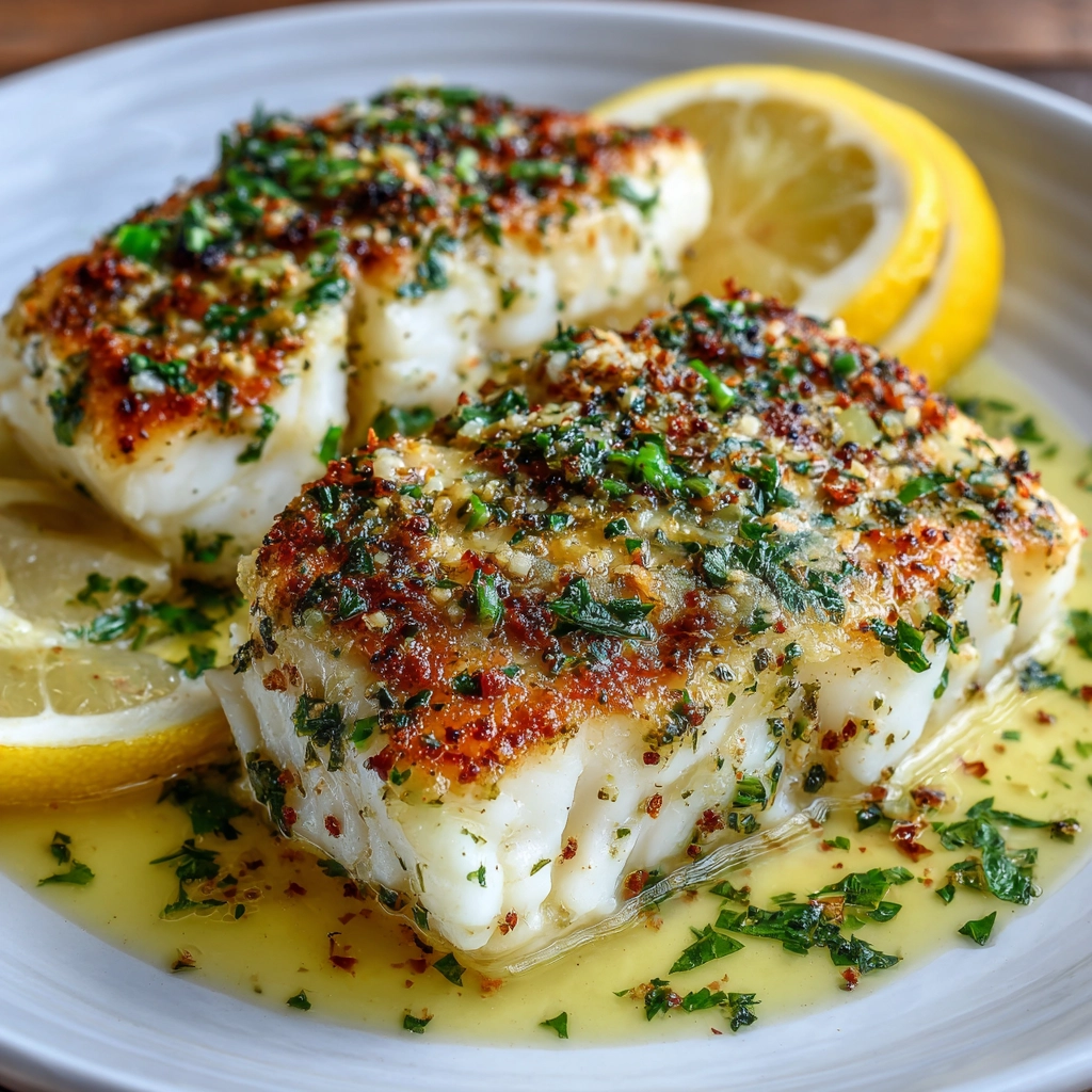 Garlic Butter Baked Cod Fillets