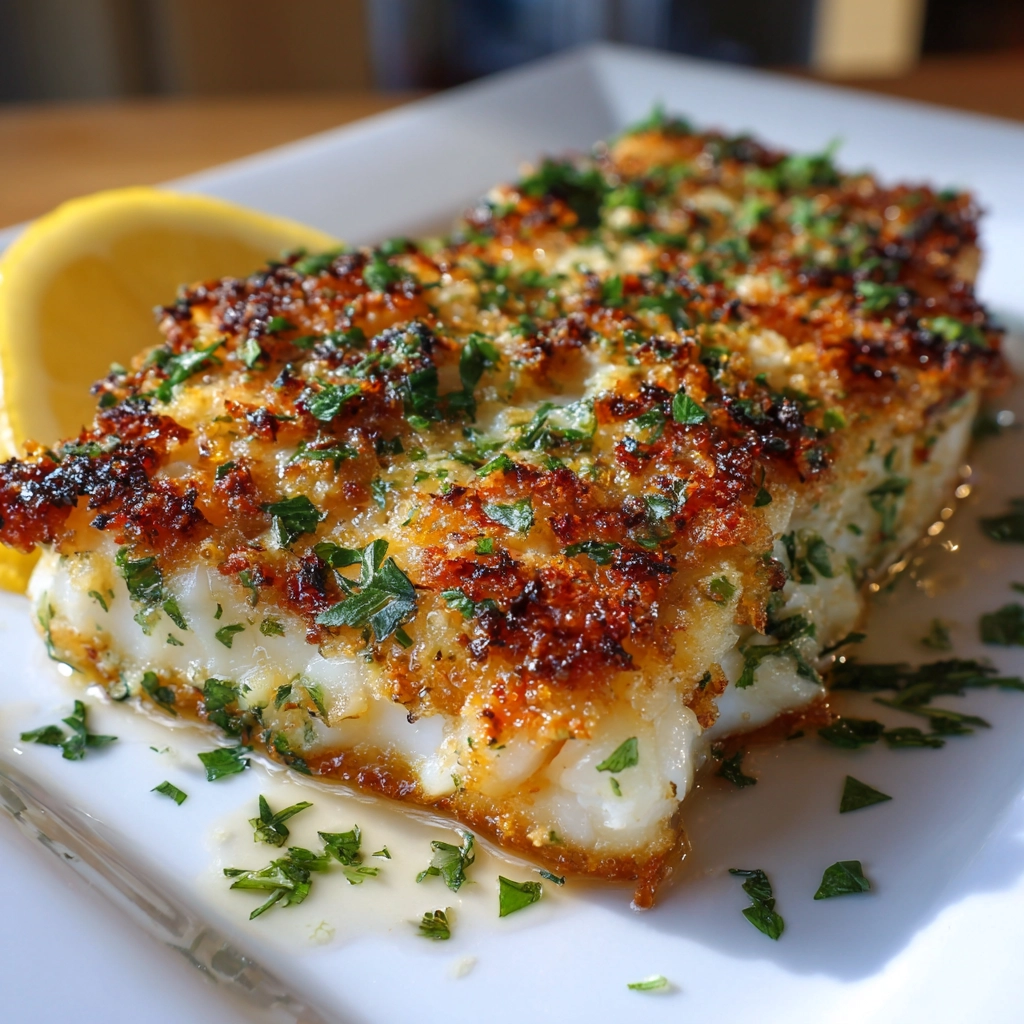 Garlic Crusted Cod Fish