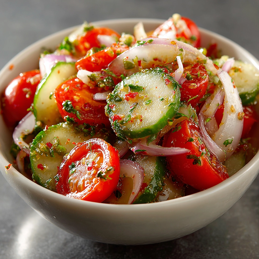 Marinated Cucumbers Onions Tomatoes
