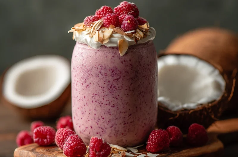 Raspberry Coconut Cream Smoothie 🍓🥥