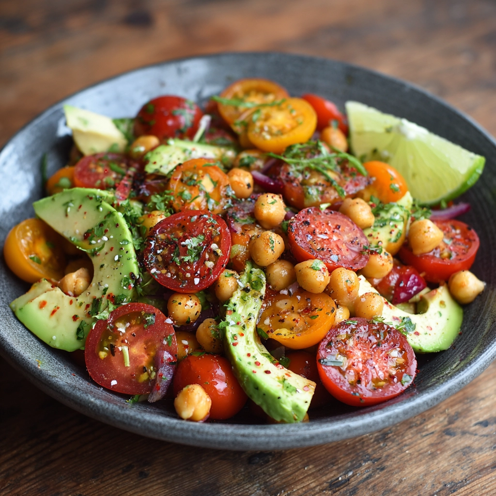 Tomato Avocado Chickpea Salad Recipe