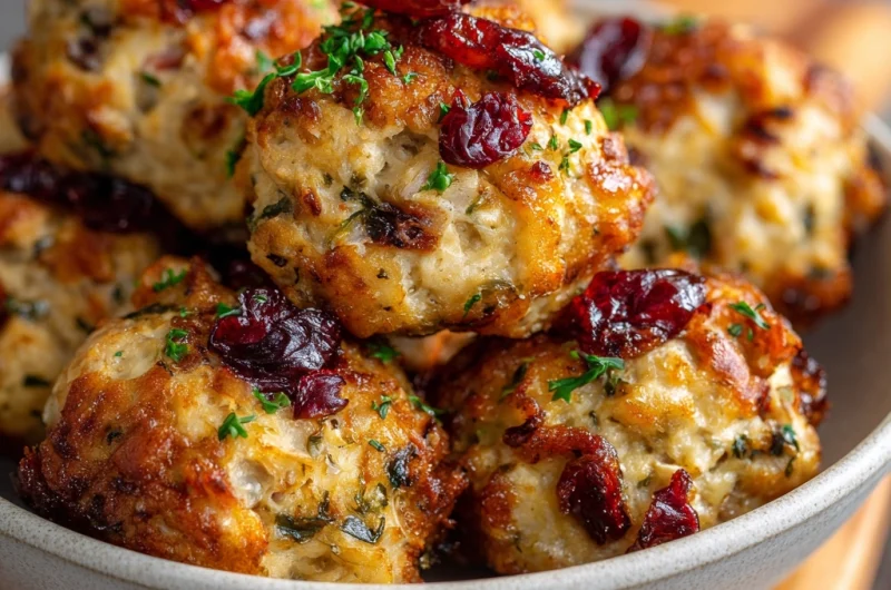 Cranberry Turkey Stuffing Balls: A Festive Bite-Sized Holiday Favorite