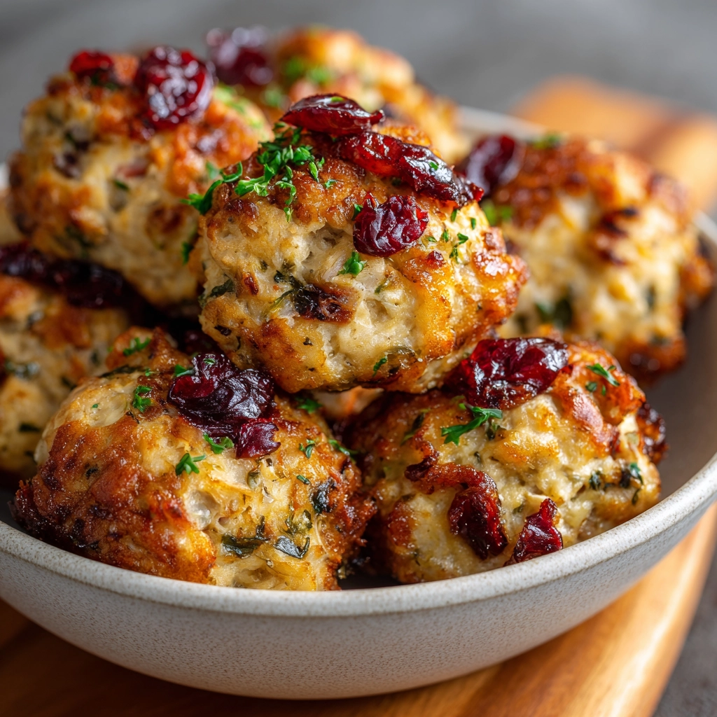 Cranberry Turkey Stuffing Balls Recipe