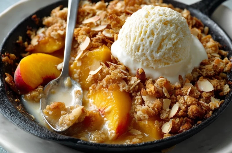 Creamy Peach Almond Crisp – A Cozy, Nutty Dessert Full of Comfort