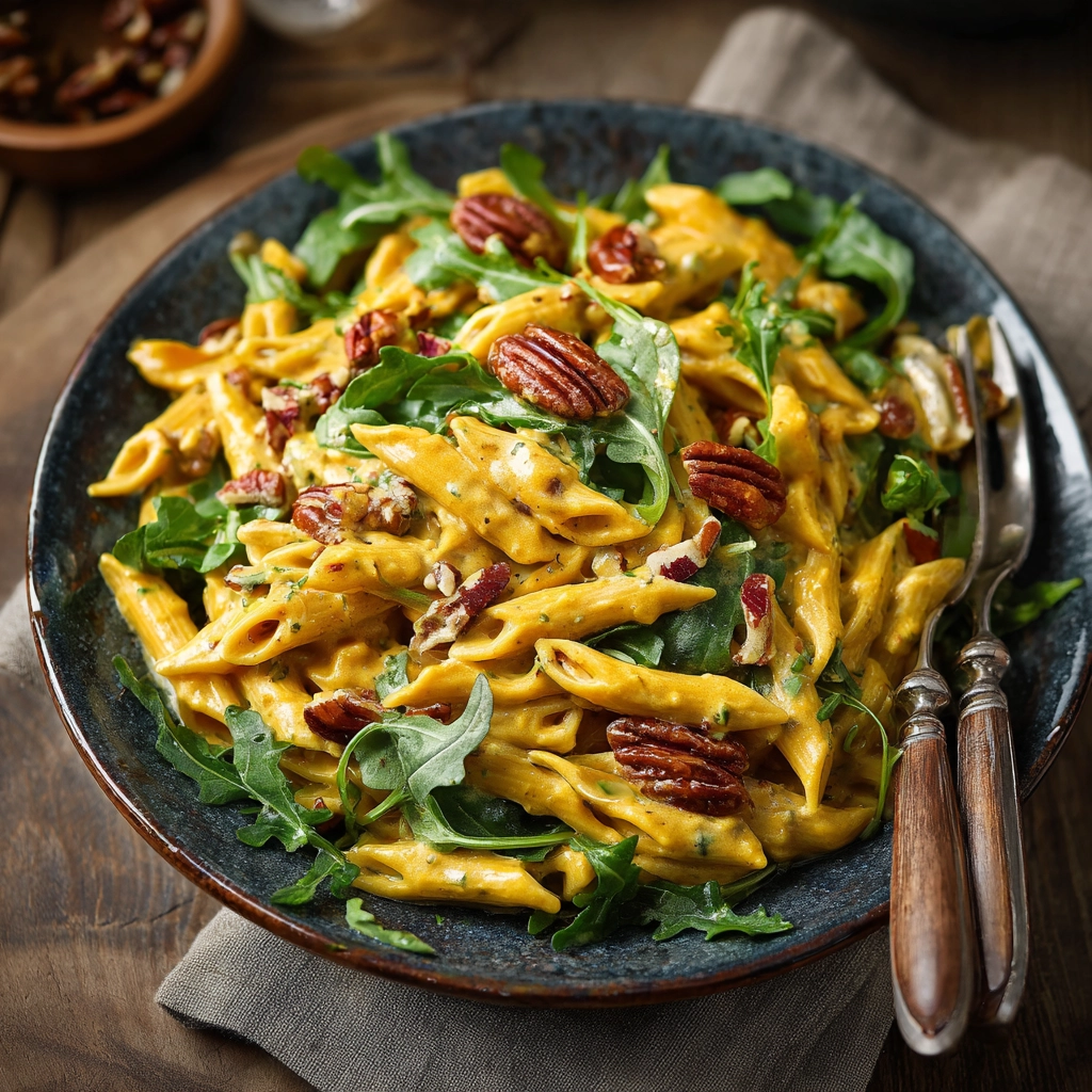Creamy Pumpkin Pasta Salad with Pecans
