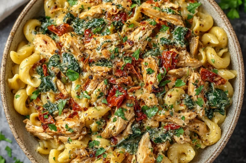 Crockpot Creamy Tuscan Chicken Pasta