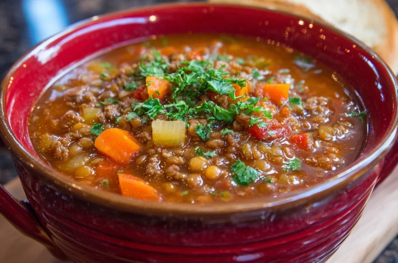 Crockpot Ground Beef & Lentil Soup: A Hearty, Protein-Packed Comfort Meal