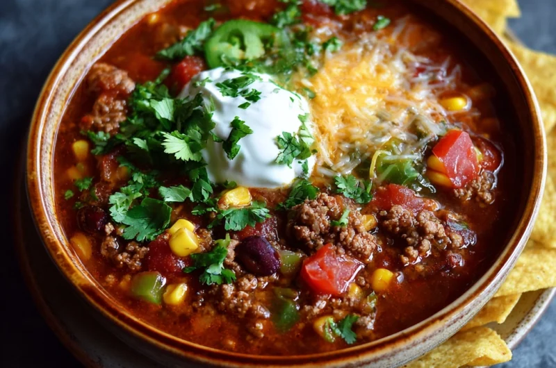Crockpot Ground Beef Taco Soup: A Hearty Slow Cooker Comfort Classic