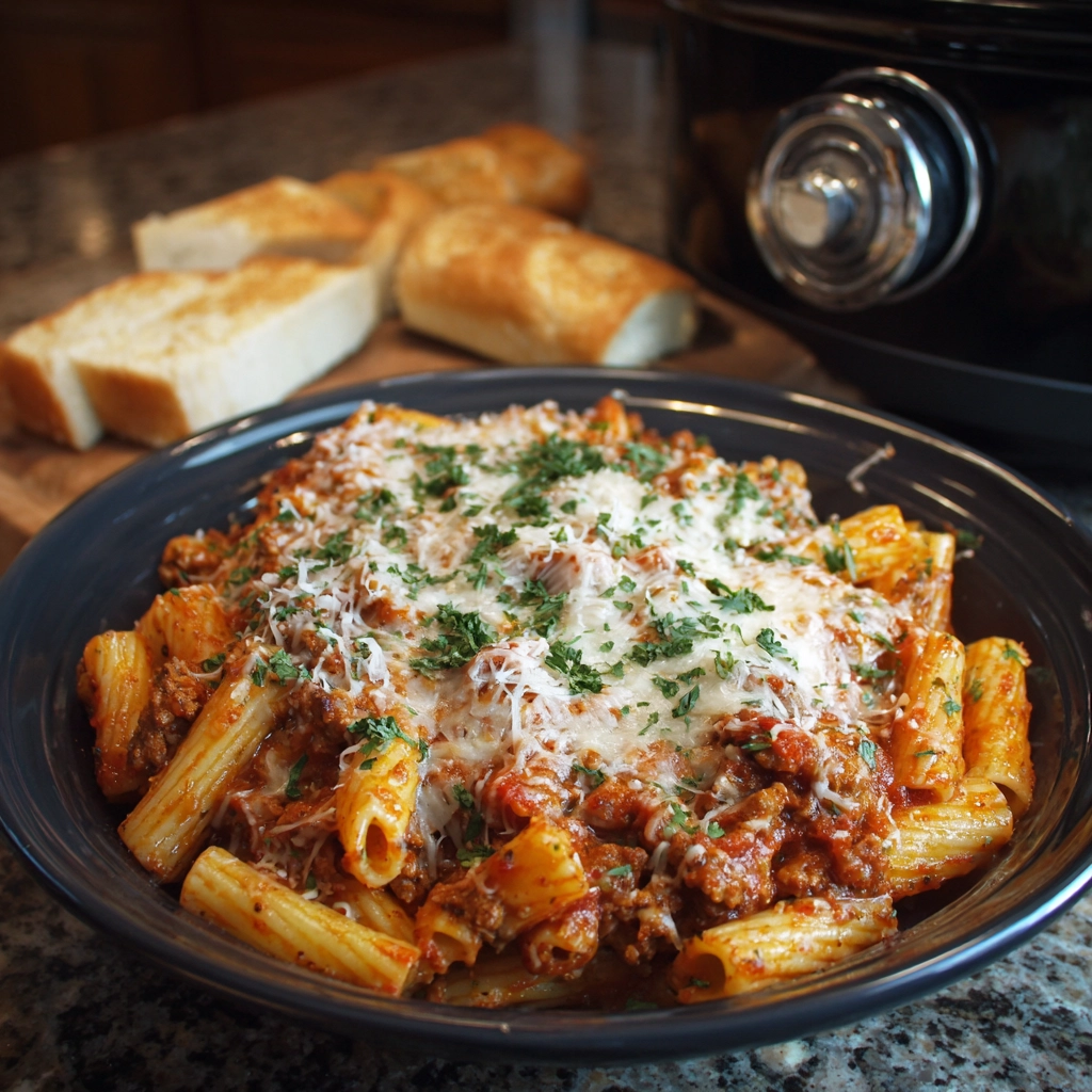 Dump and Go Crockpot Baked Ziti