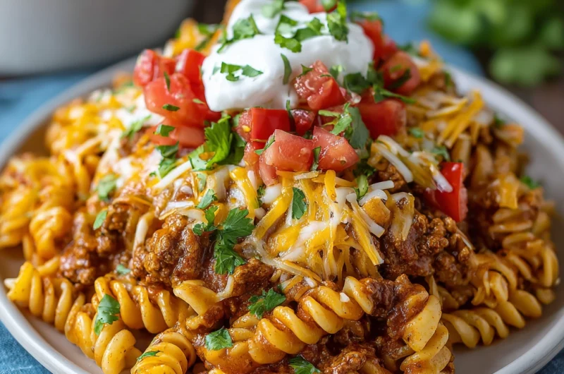 Dump and Go Crockpot Taco Pasta