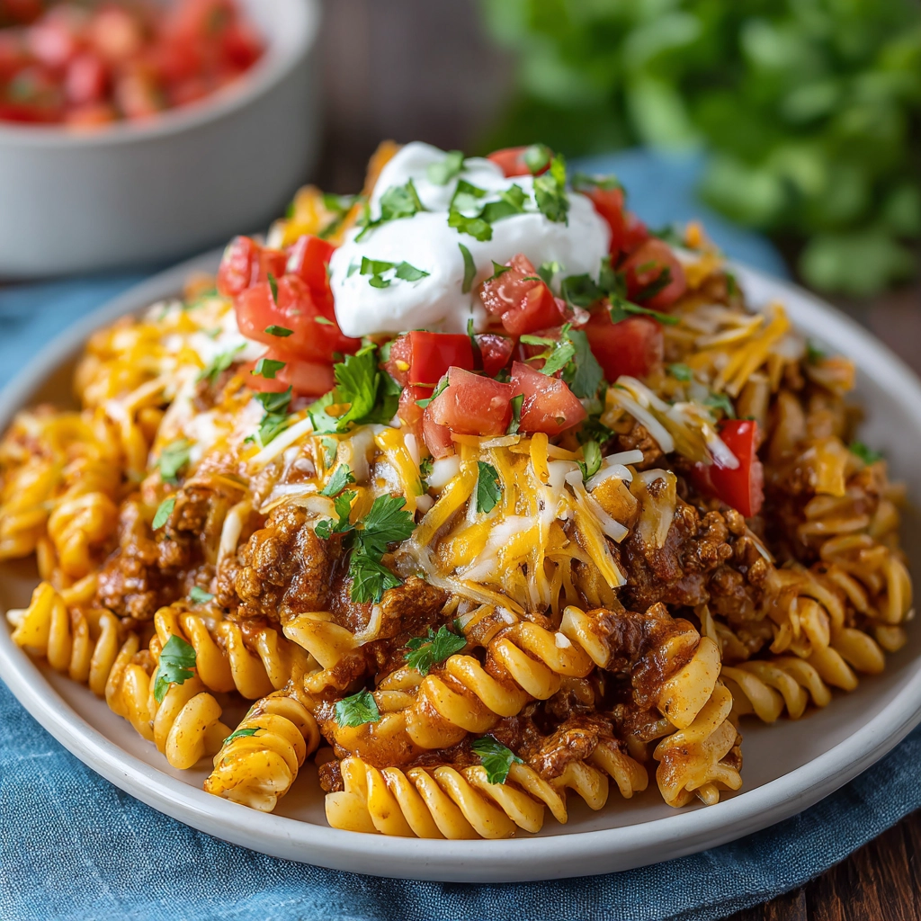 Dump and Go Crockpot Taco Pasta