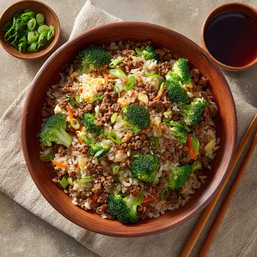 Ground Beef & Broccoli Fried Rice Recipe