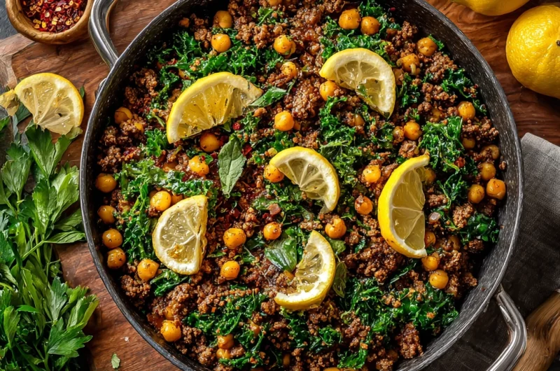 Ground Beef & Chickpea Skillet with Cumin & Lemon: A Zesty, Protein-Packed One-Pan Meal