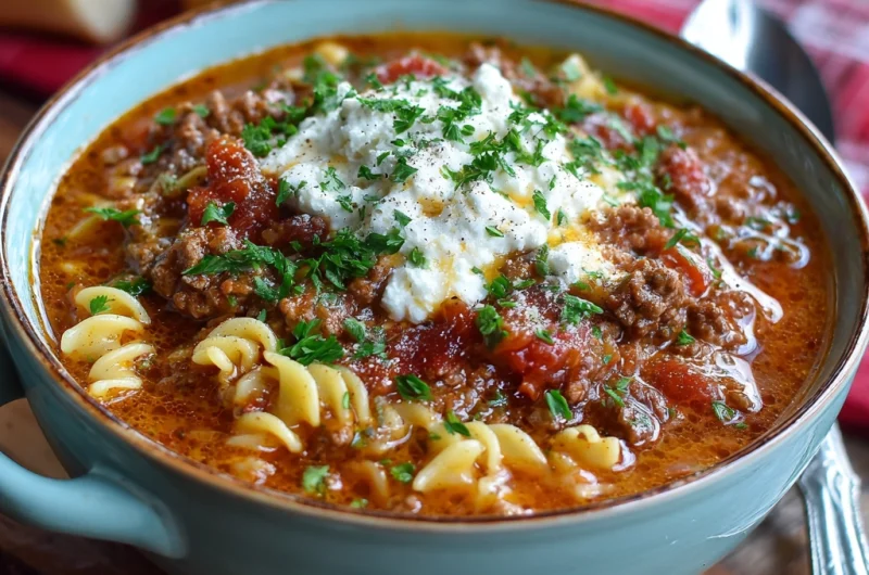 Hearty Crockpot Lasagna Soup Delight