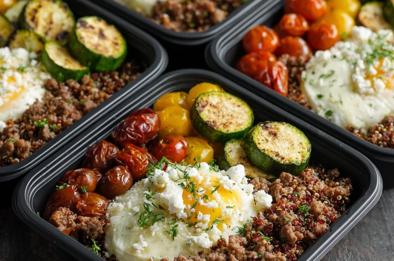 High Protein Ground Beef & Quinoa Meal Prep Bowls