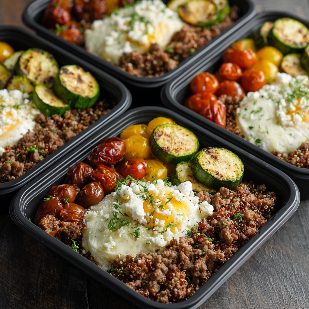 High Protein Ground Beef & Quinoa Meal Prep Bowls