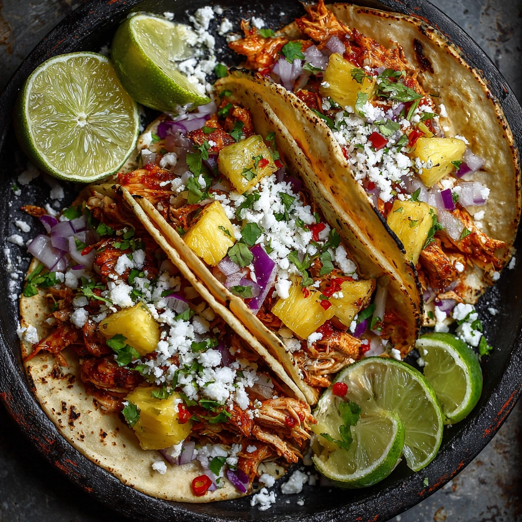 One Pan Chicken and Pineapple Tacos Recipe