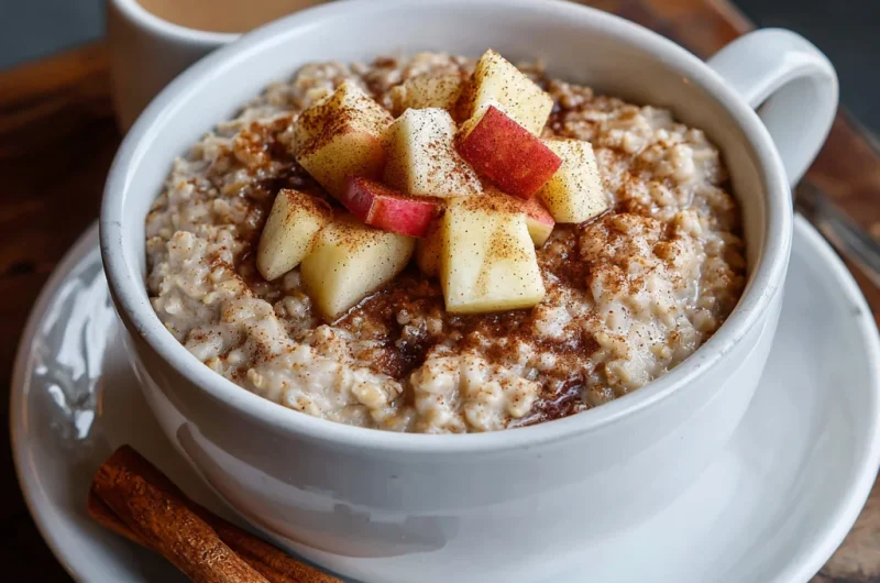 Overnight Crockpot Oatmeal with Apples & Cinnamon