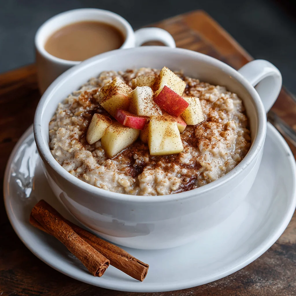 Overnight Crockpot Oatmeal with Apples & Cinnamon