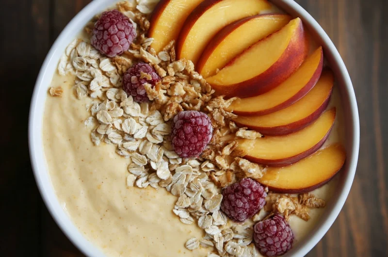 Peach Oatmeal Smoothie Bowl: A Creamy, Refreshing & Nourishing Breakfast