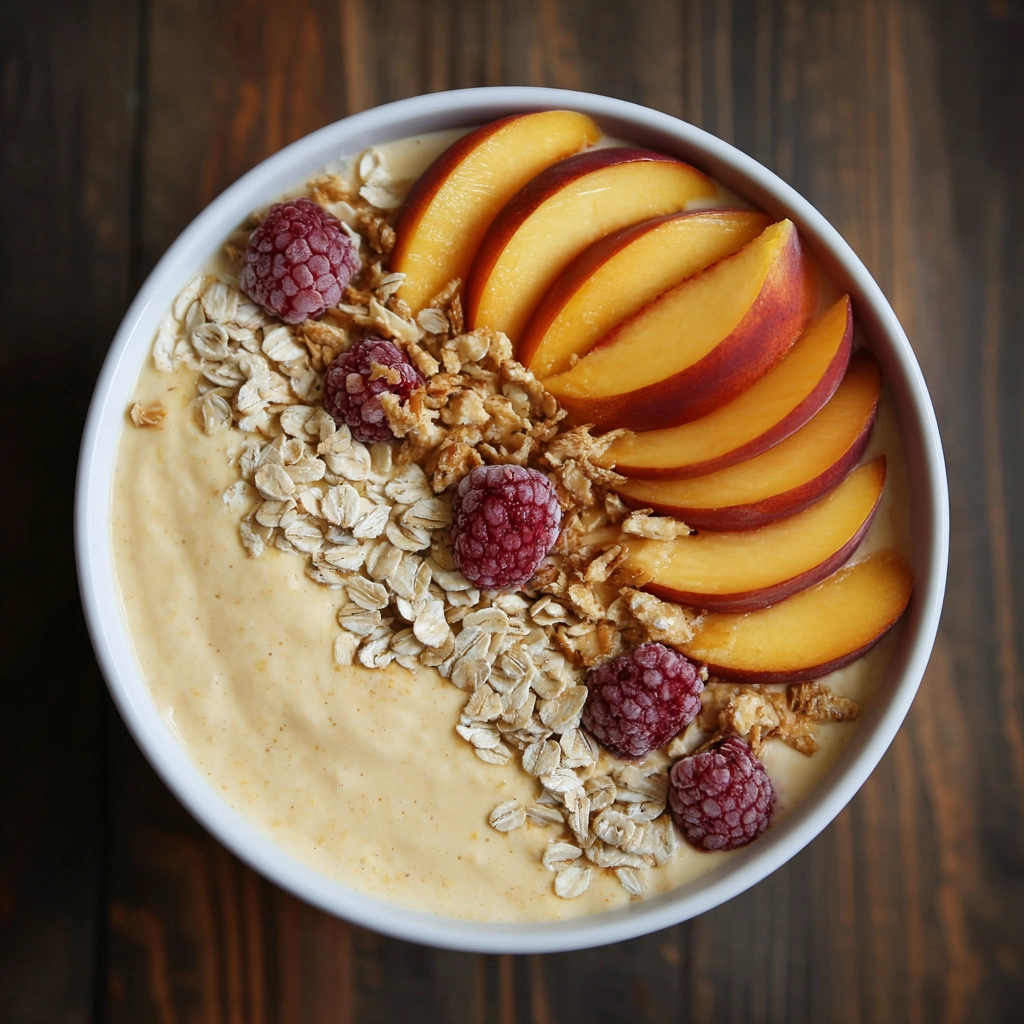 Peach Oatmeal Smoothie Bowl Recipe