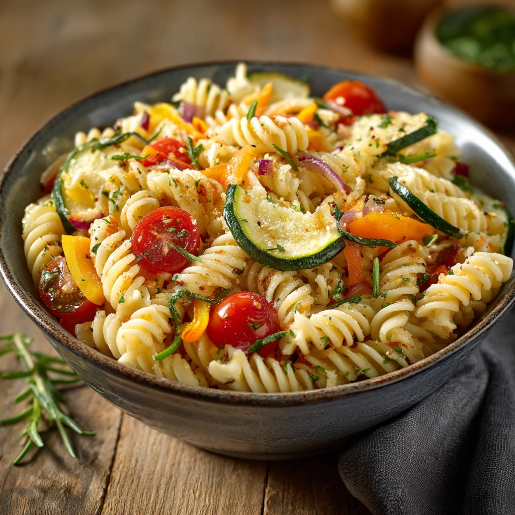 Rotini Pasta Salad with Vegetables