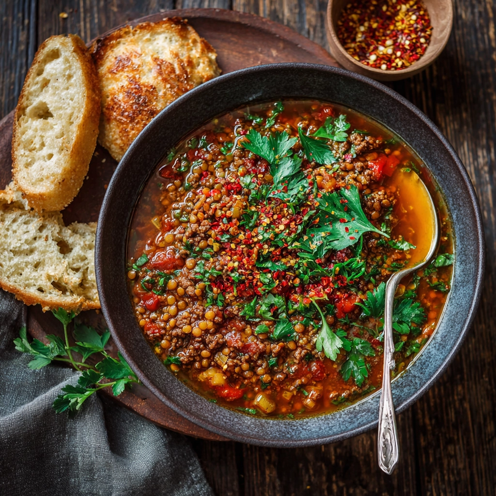 Spiced Ground Beef & Lentil Stew Recipe