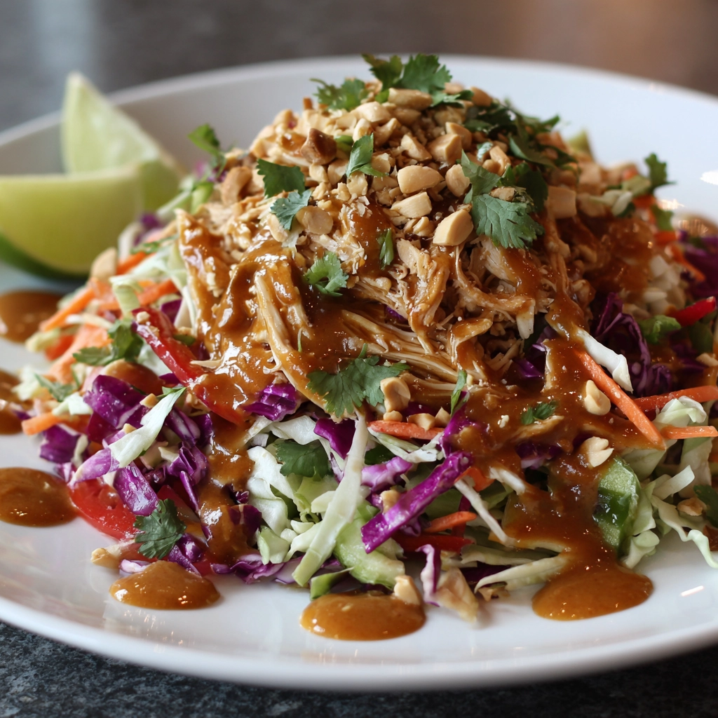 Thai Peanut Chicken Crunch Slaw Salad Recipe