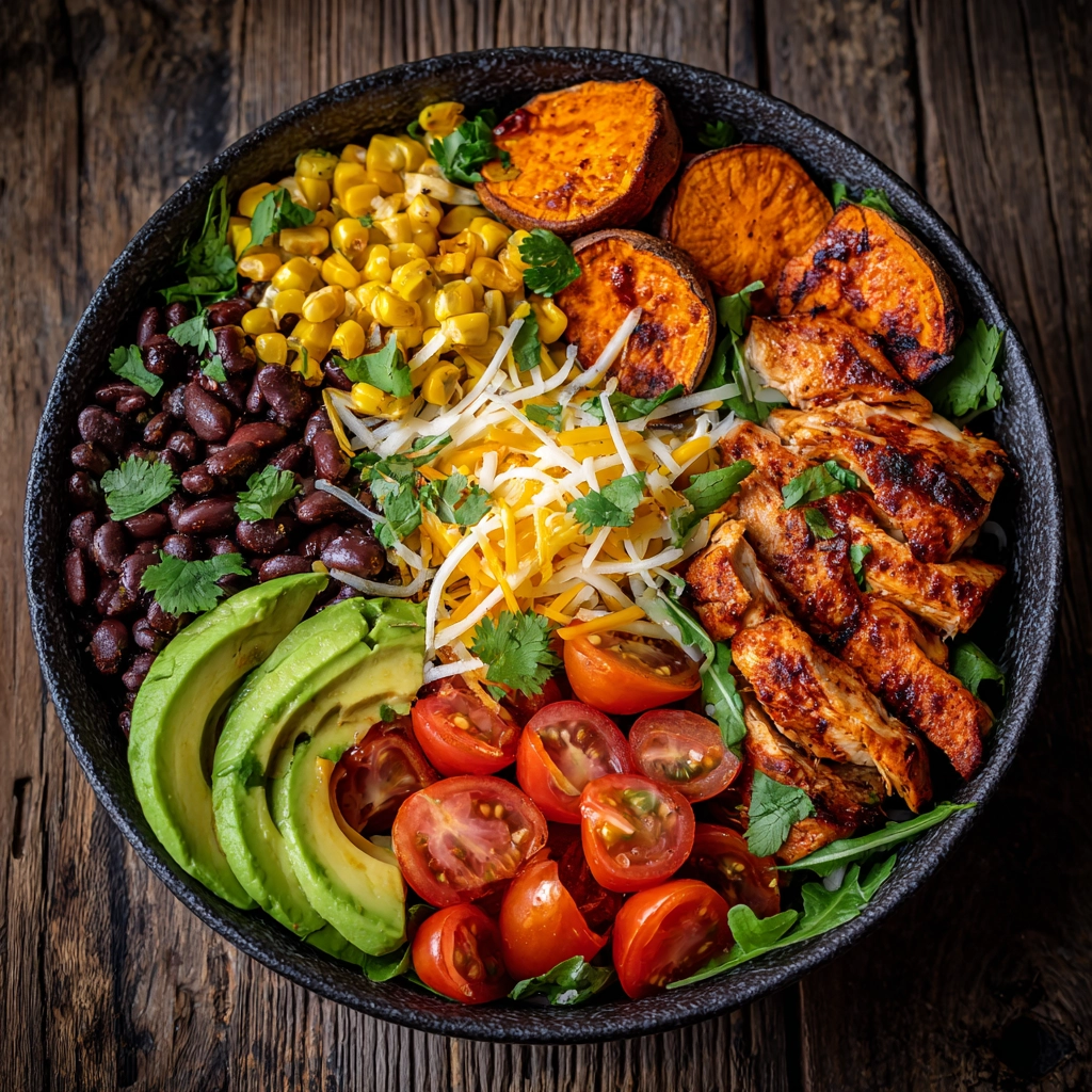 BBQ Chicken Sweet Potato Bowls