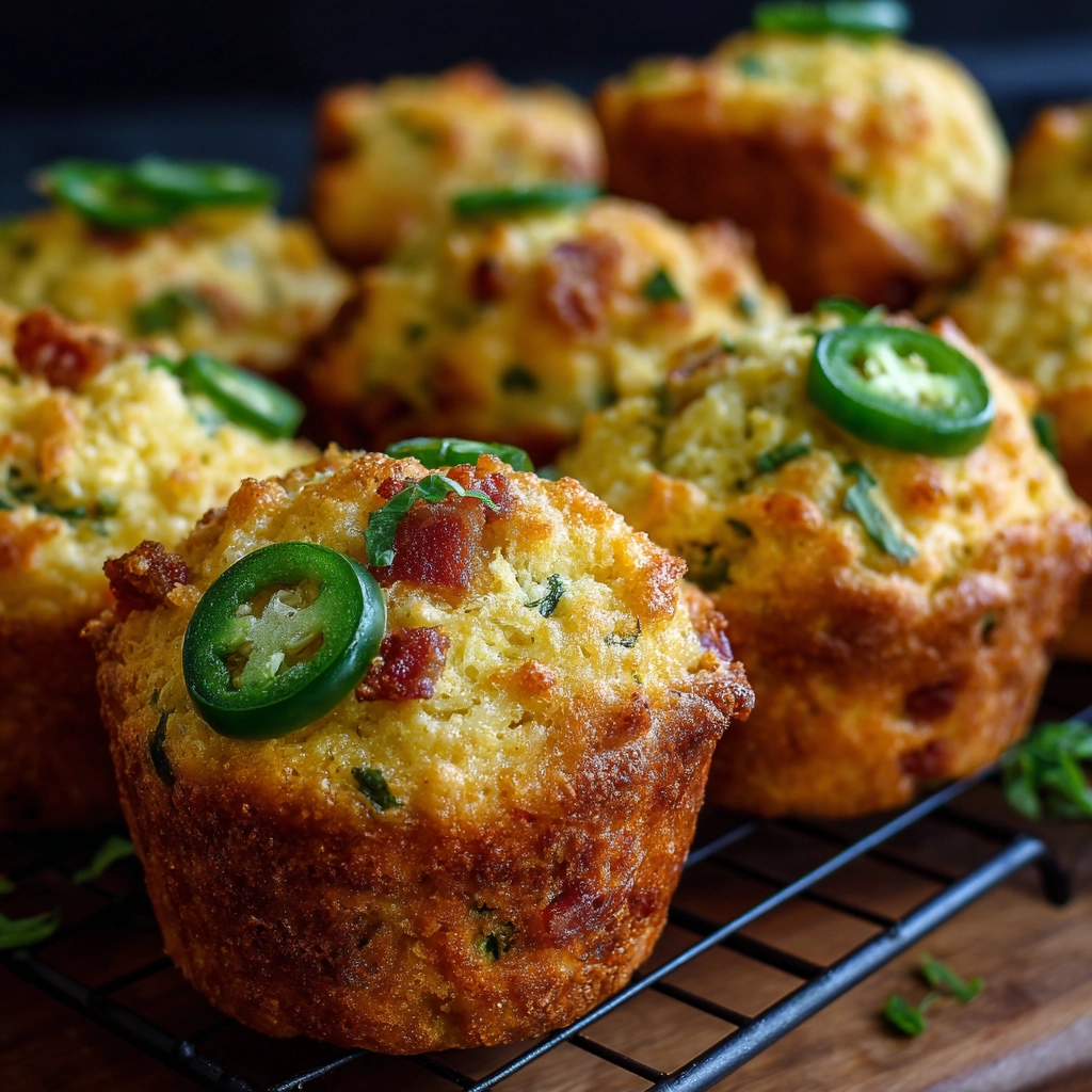 Cheddar Bacon Jalapeño Corn Muffins Recipe