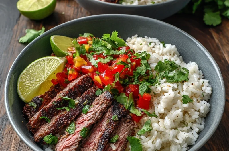 Cilantro Lime Steak and Rice Bowls