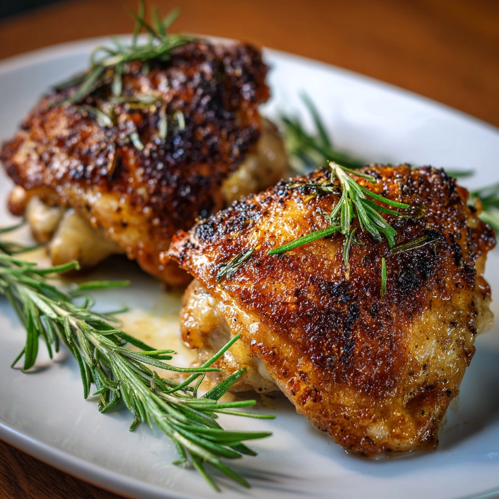 Crispy Baked Chicken Thighs With Rosemary Recipe