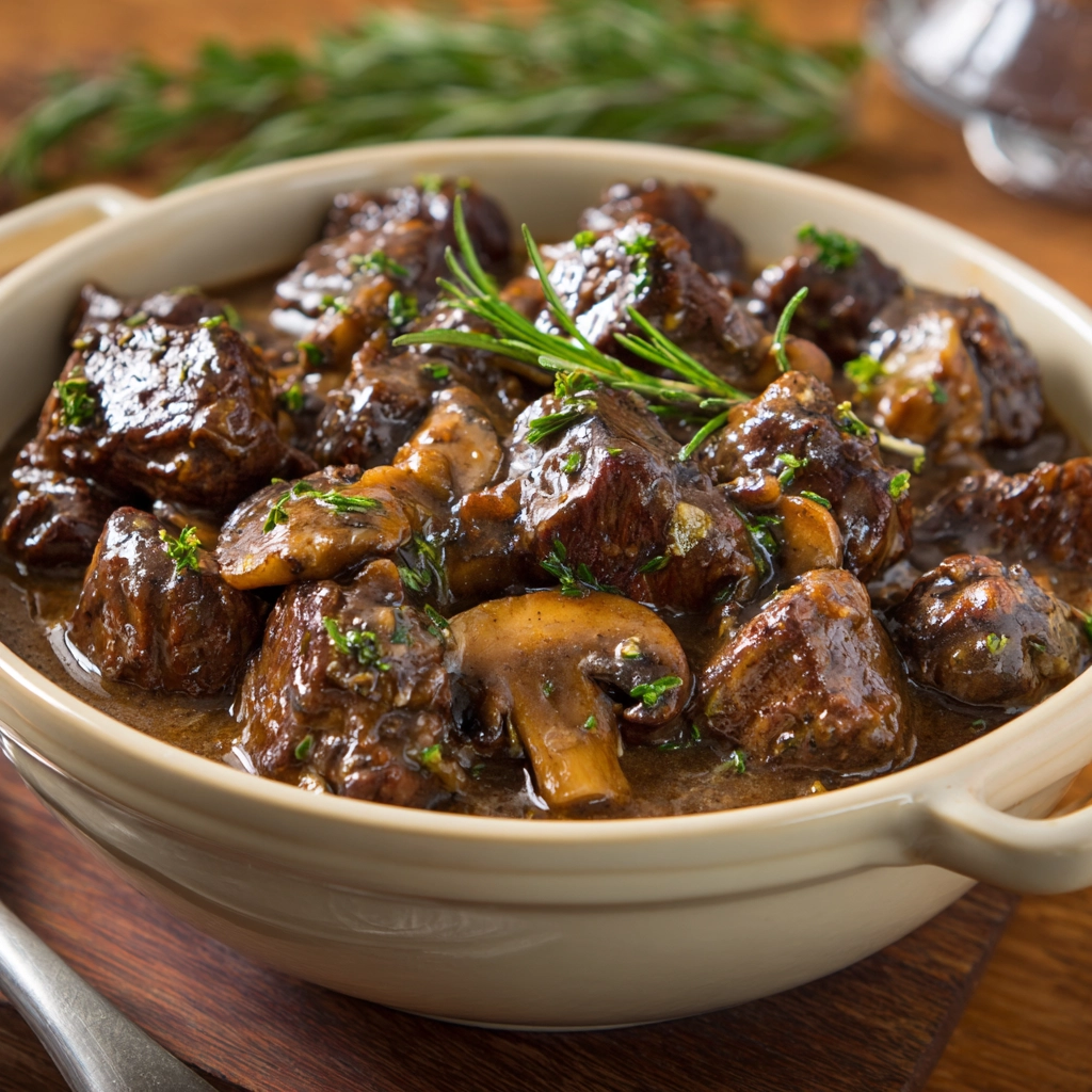 Savory Beef Tips with Mushroom Gravy Recipe