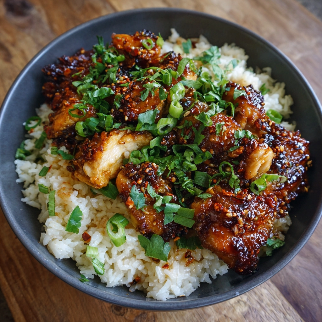 Spicy Maple Chicken Coconut Rice