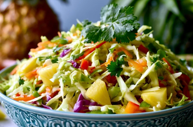 No-Mayo Hawaiian Pineapple Coleslaw: A Refreshing Tropical Side Dish