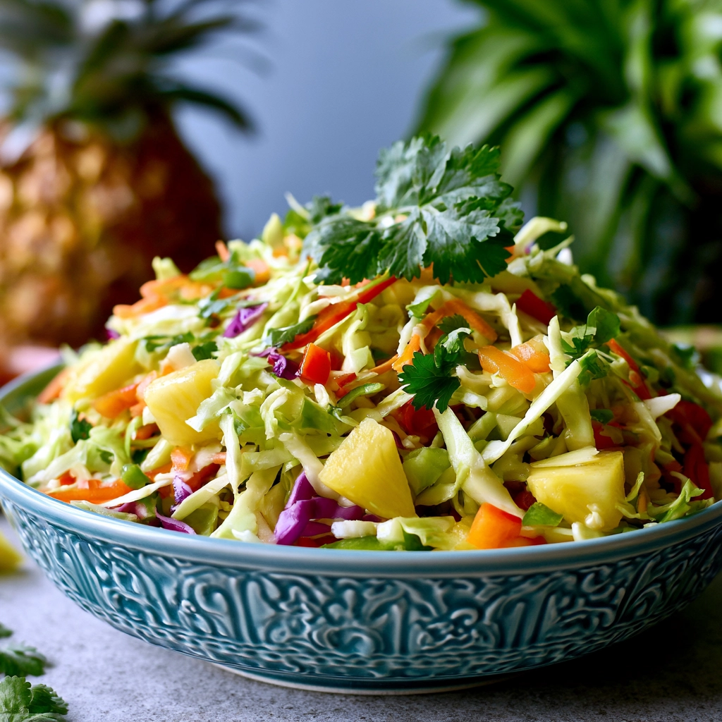 No-Mayo Hawaiian Pineapple Coleslaw Recipe 