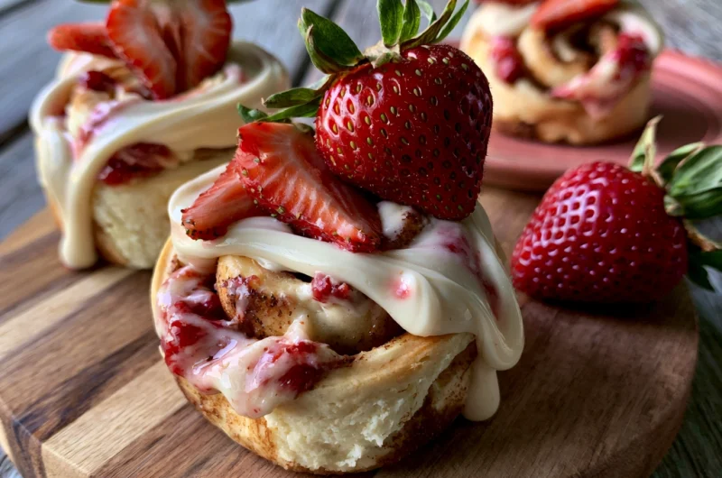 Strawberry Cheesecake Cinnamon Rolls: A Sweet and Creamy Bakery-Style Treat